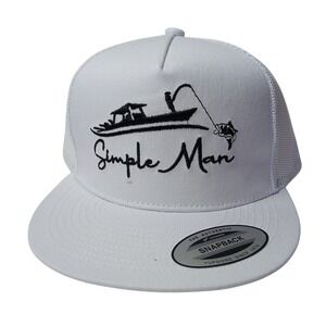 Simple Man Fishing Boat Snapback Trucker Hat Cap NEW‎
